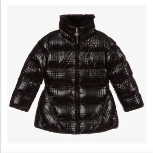 Abel & Lula girls black checkered puffer coat